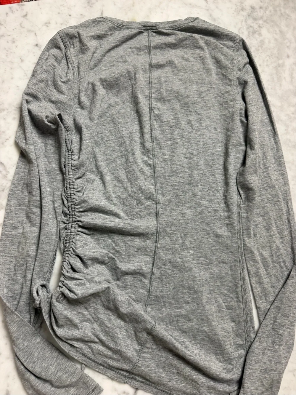 lululemon athletica Heather Gray Long-Sleeve Ruched Side Top